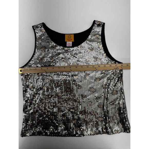 Ruby Rd. Womens Jacket & Tank Top Petite Medium Gold Sequin Animal Print - Picture 11 of 13